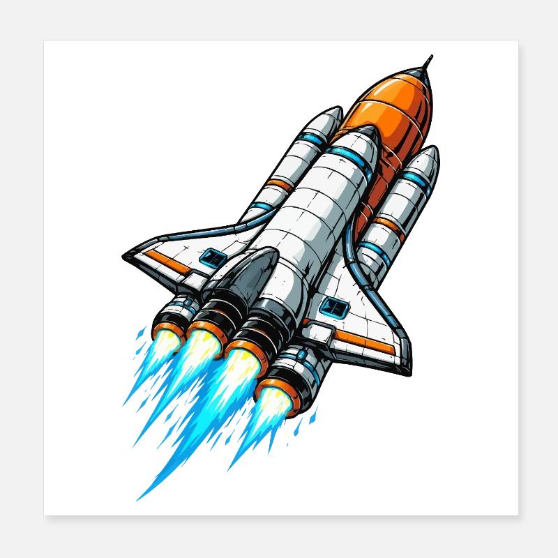Vaisseau spatial fusée Poster 20 x 20 cm