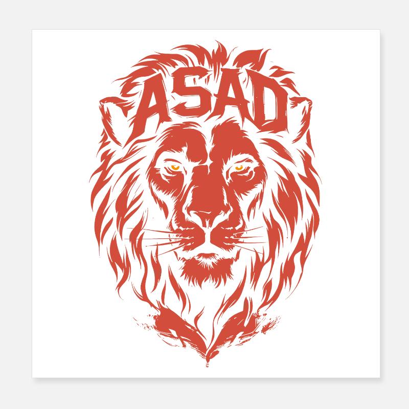 Roter Löwe ASAD Imperious Head Poster 20x20 cm