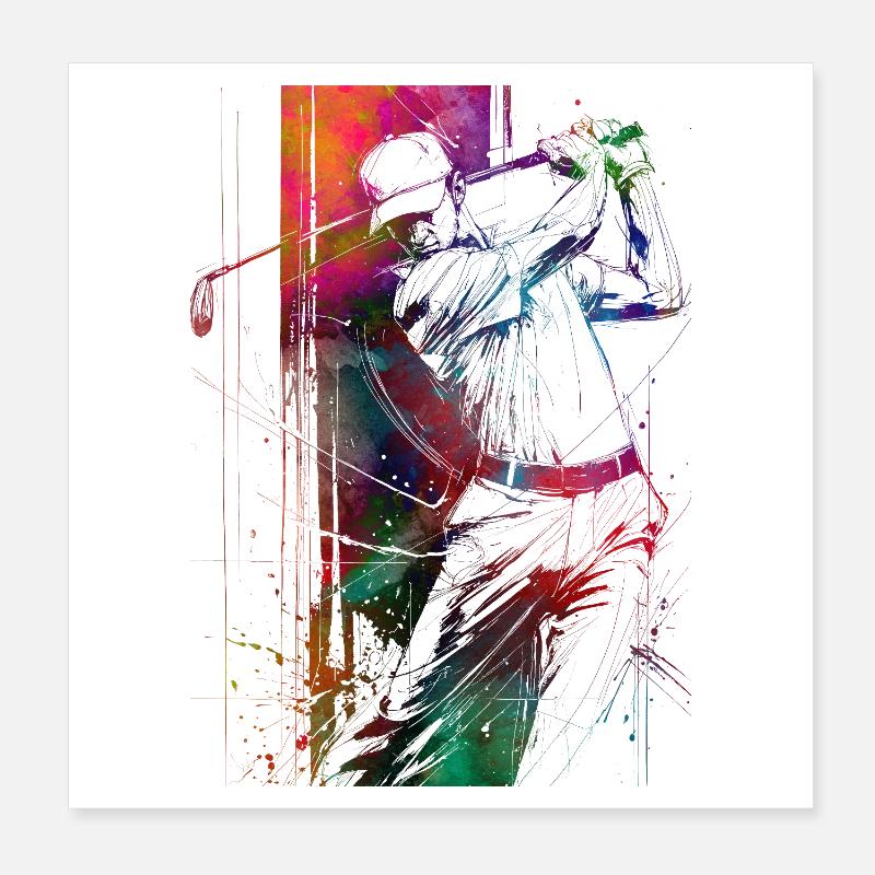 Golfspieler #golf Poster 20x20 cm