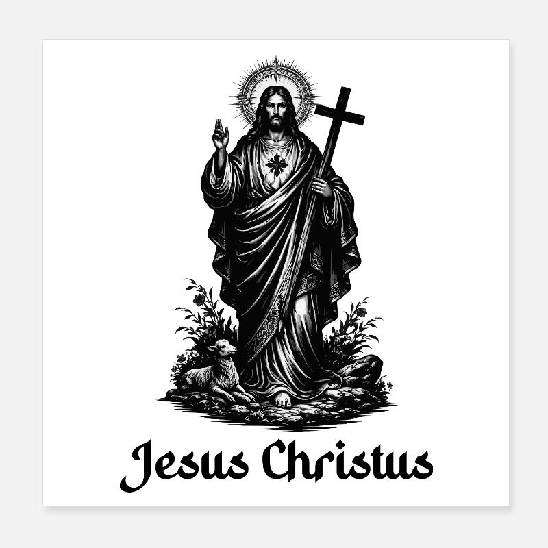 Jesus Christ Poster 8" x 8" (20x20 cm)