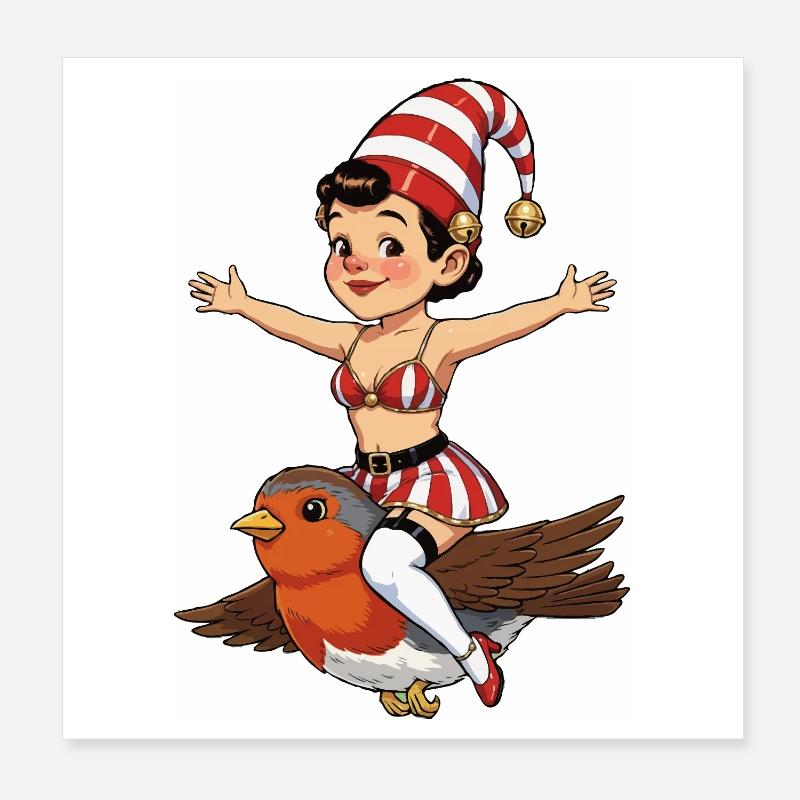 Fille name dans le dos, Robin Poster 20 x 20 cm