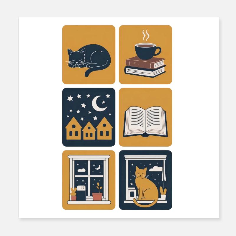 Nuit douillette Poster 20 x 20 cm