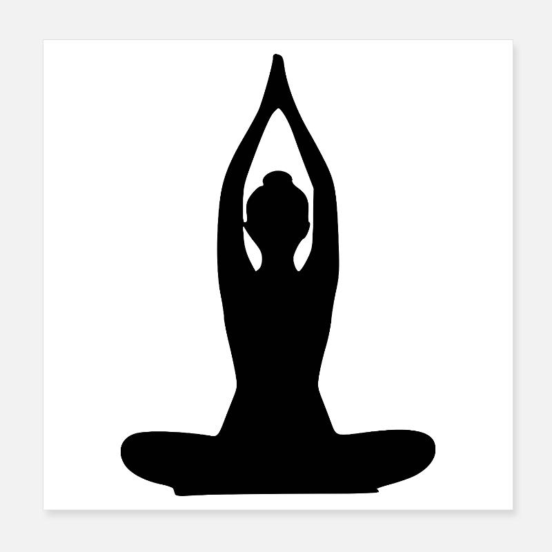 Yoga Forms Silhouettes Black Poster 8" x 8" (20x20 cm)