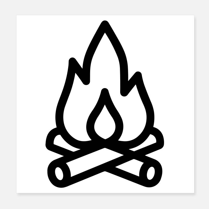 feu de camp Poster 20 x 20 cm
