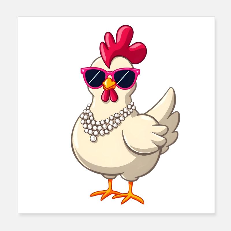 Poulet Poster 20 x 20 cm
