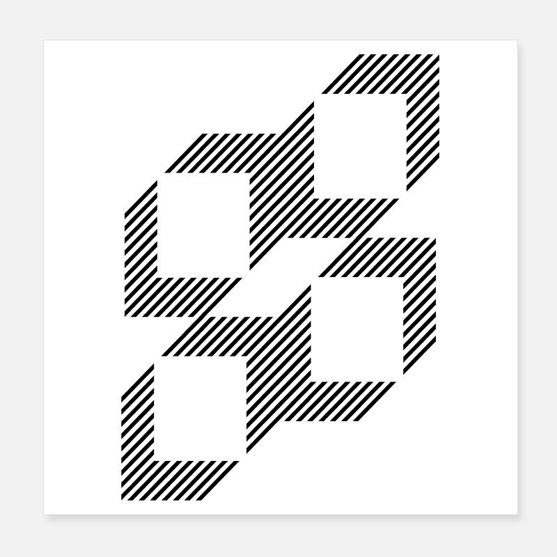 Conception des carrés à partir de lignes Poster 20 x 20 cm