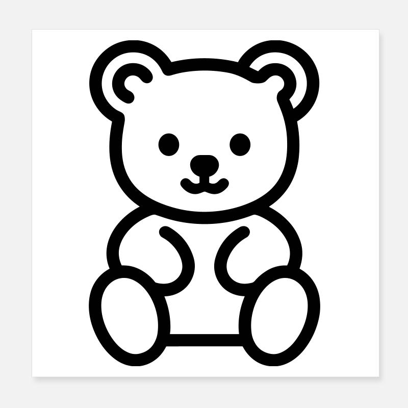 ourson Poster 20 x 20 cm