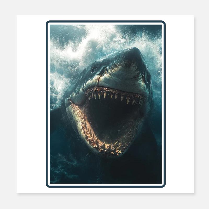 Mégalodons Mégalodon Poster 20 x 20 cm