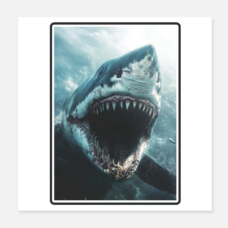 Mégalodons Mégalodon Poster 20 x 20 cm