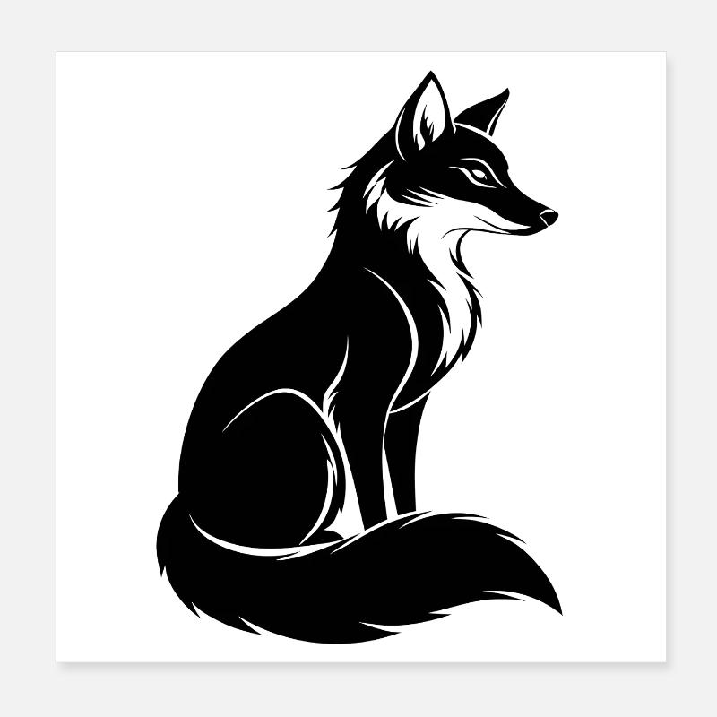 Fox Poster 8" x 8" (20x20 cm)