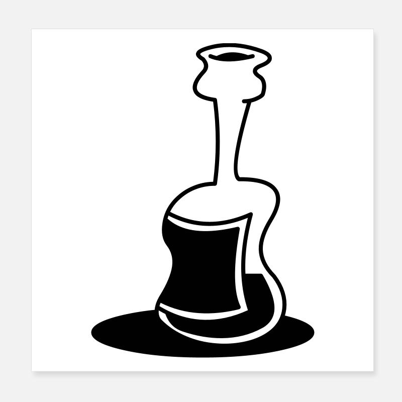Half Full Bottle Poster 8" x 8" (20x20 cm)