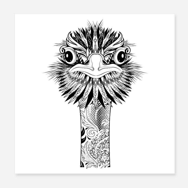 Une autruche Poster 20 x 20 cm