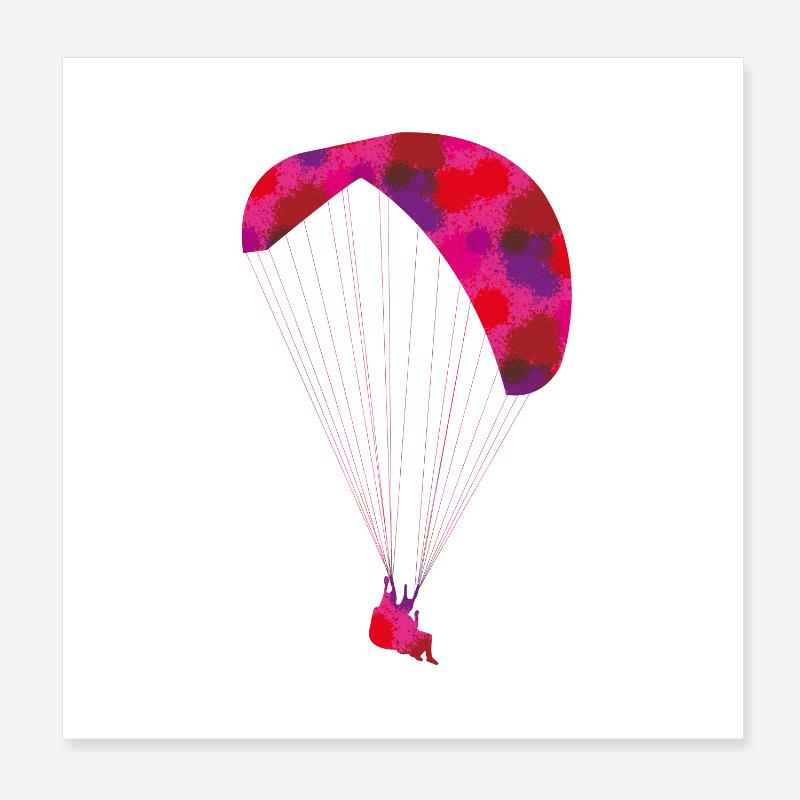 Farbiger Gleitschirm Poster 20x20 cm