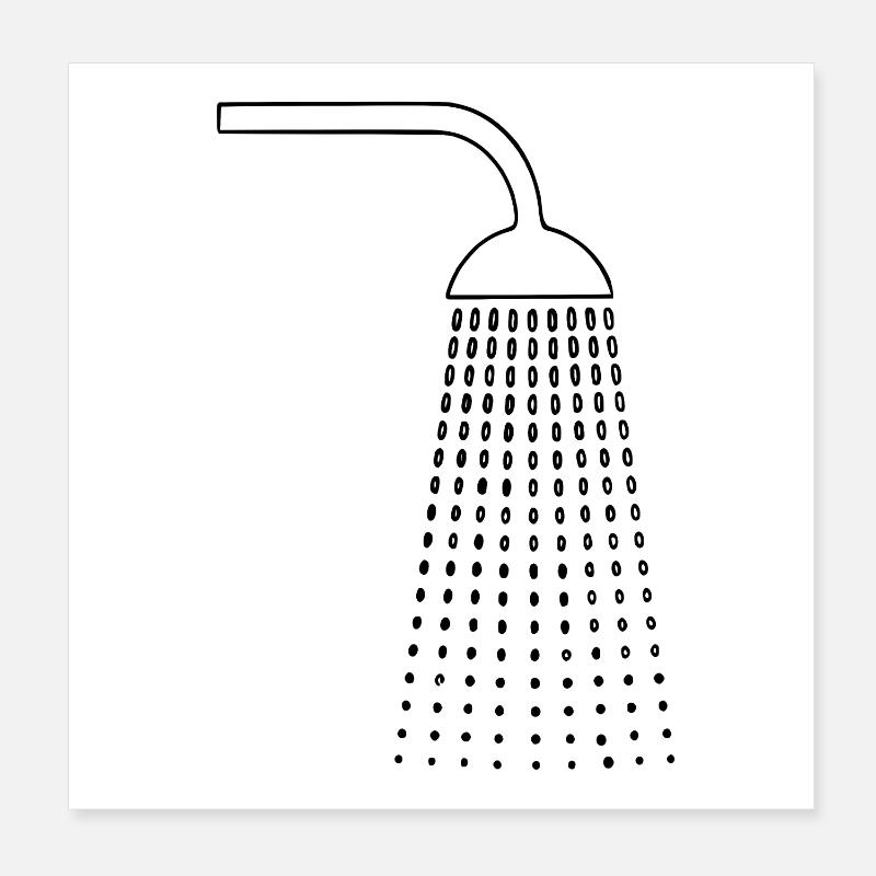 Dessins de douche Poster 20 x 20 cm