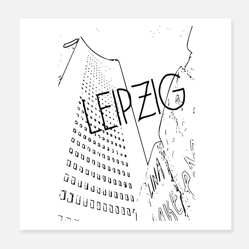 Leipzig Zentrum Poster 20x20 cm
