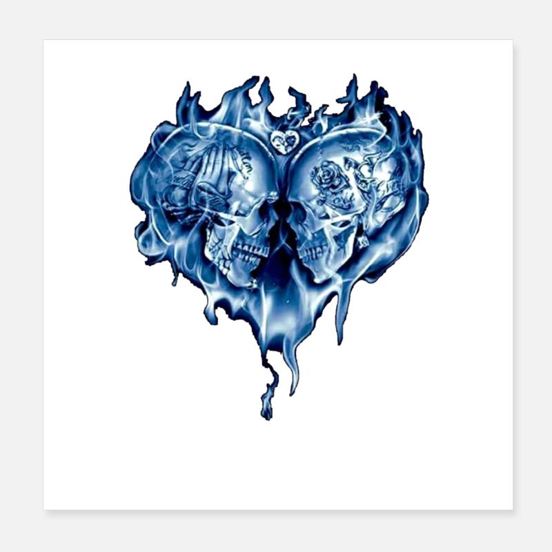 Skull heart Poster 8" x 8" (20x20 cm)