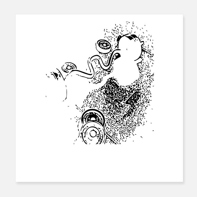 Remise en forme abstraite Poster 20 x 20 cm