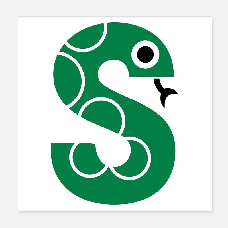letter S Poster 8" x 8" (20x20 cm)
