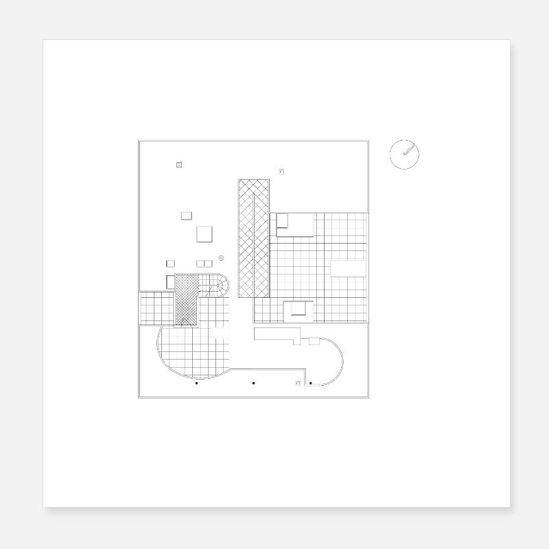 ARCHITECTURE Plan Poster 20x20 cm