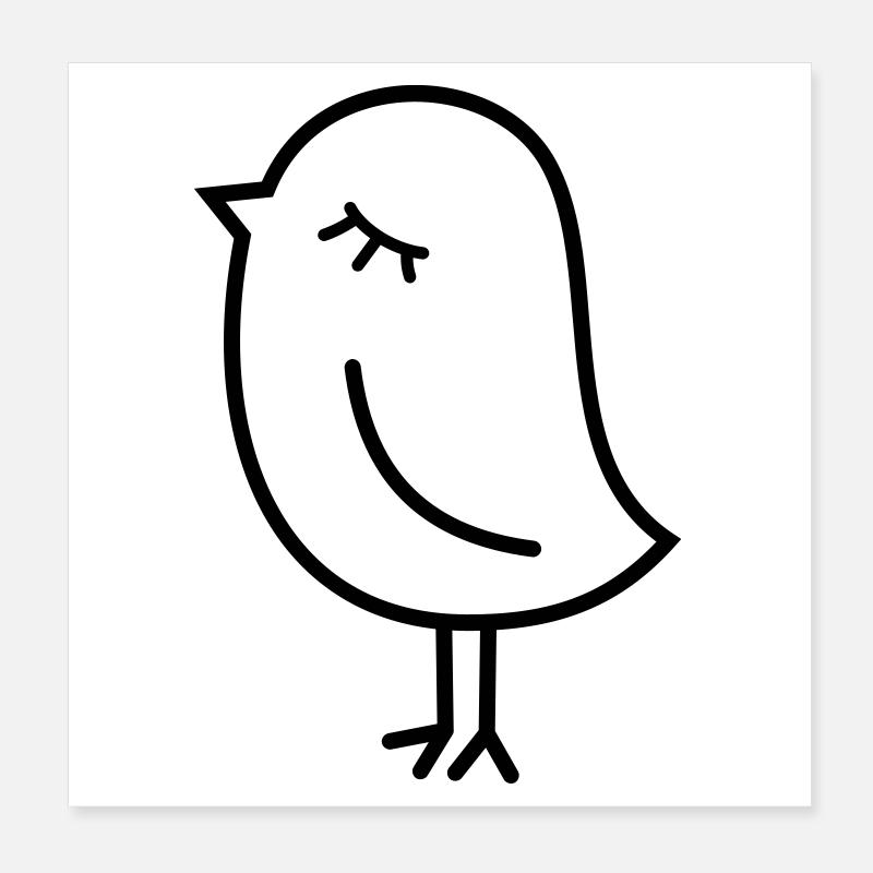 Spatz Vogel – Piepmatz Küken Tweet Vögelchen Poster 20x20 cm