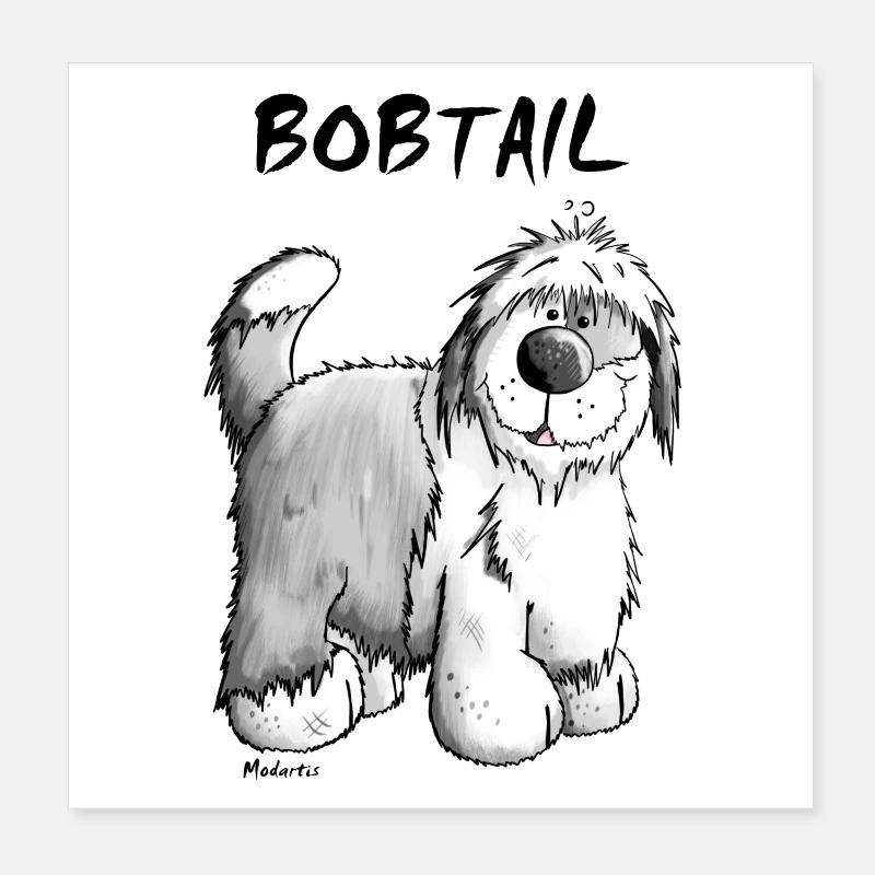 Bob le Bobtail Chien Poster 20 x 20 cm