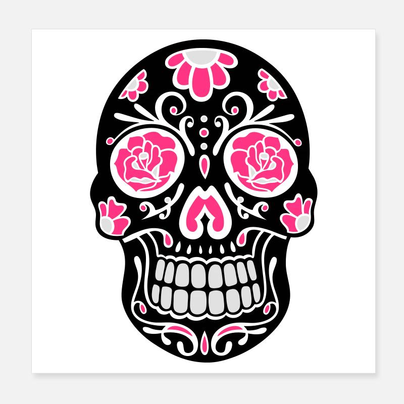Totenkopf, Totenschädel, sugar skull Poster 20x20 cm