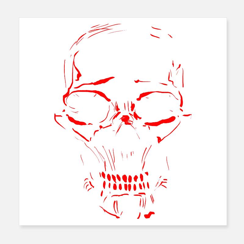 Totenschädel Poster 20x20 cm