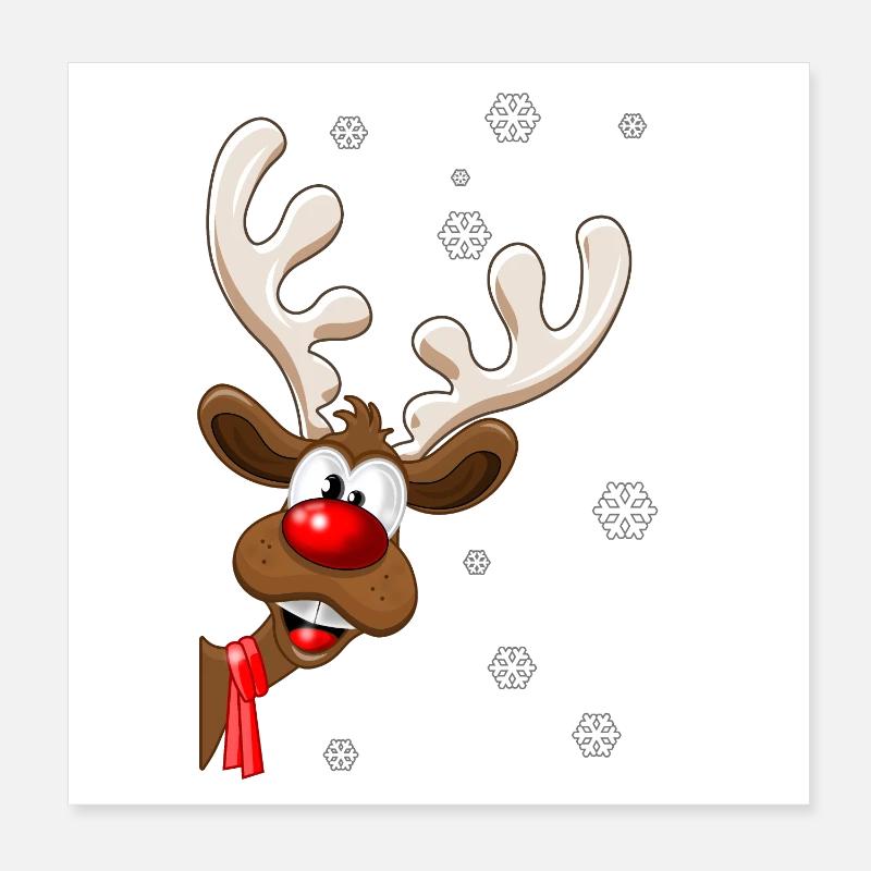 renne de noël rudolph - renne de noël Poster 20 x 20 cm