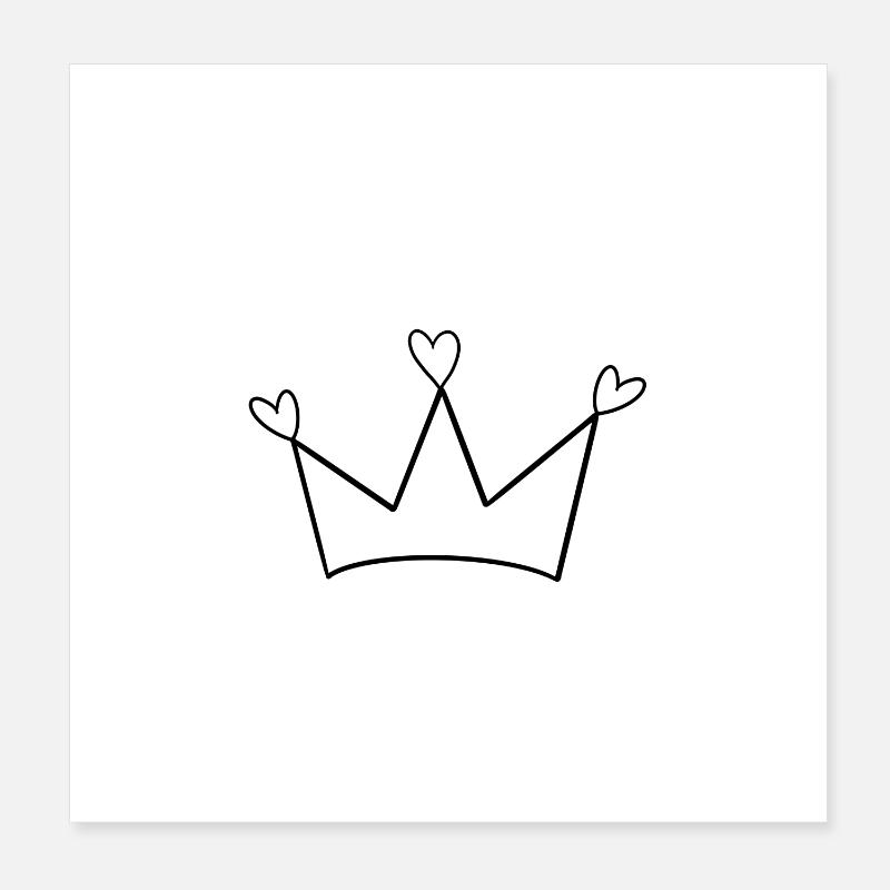 Couronne royale avec cœur – Déclaration d’amour Poster 20 x 20 cm