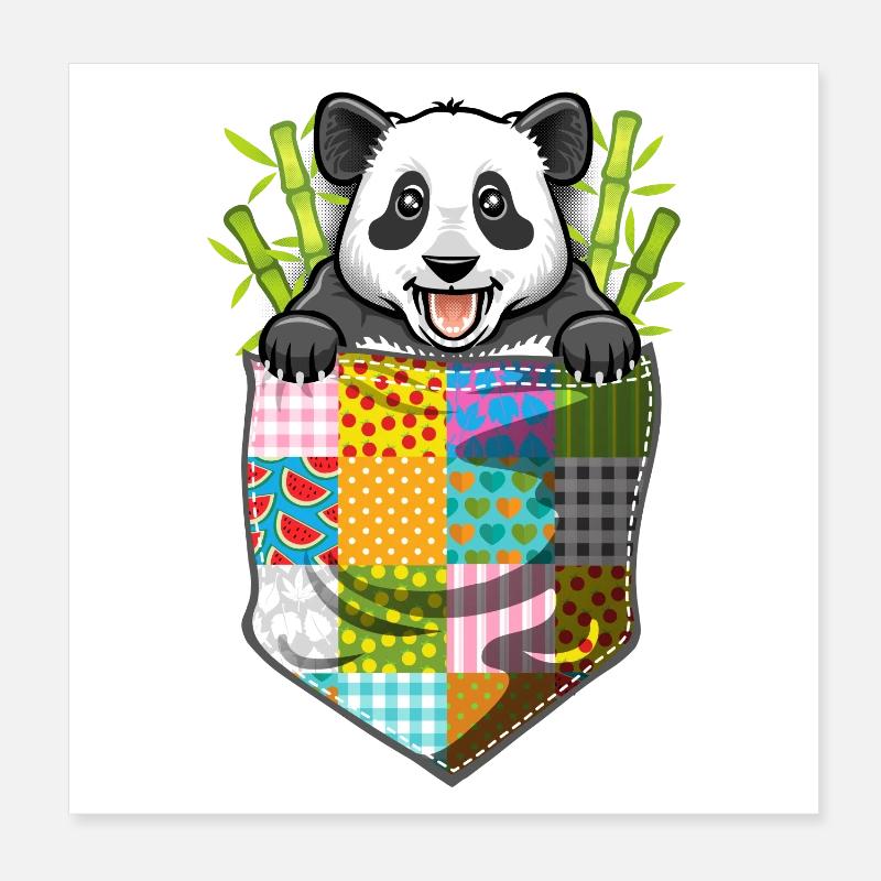 Panda in der Tasche Poster 20x20 cm