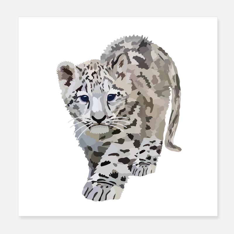 Sia, the snow leopard Poster 8" x 8" (20x20 cm)