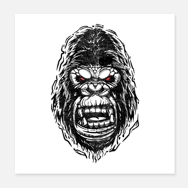 gebrochener Gorilla Poster 20x20 cm