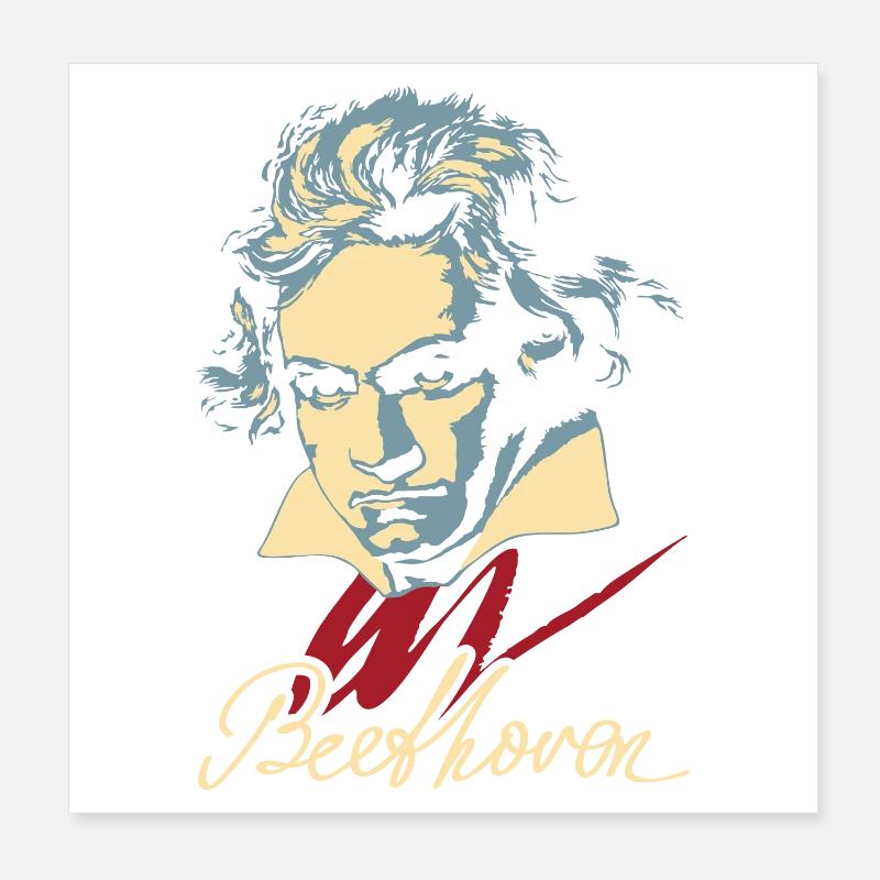 Beethoven (dark) Poster 8" x 8" (20x20 cm)