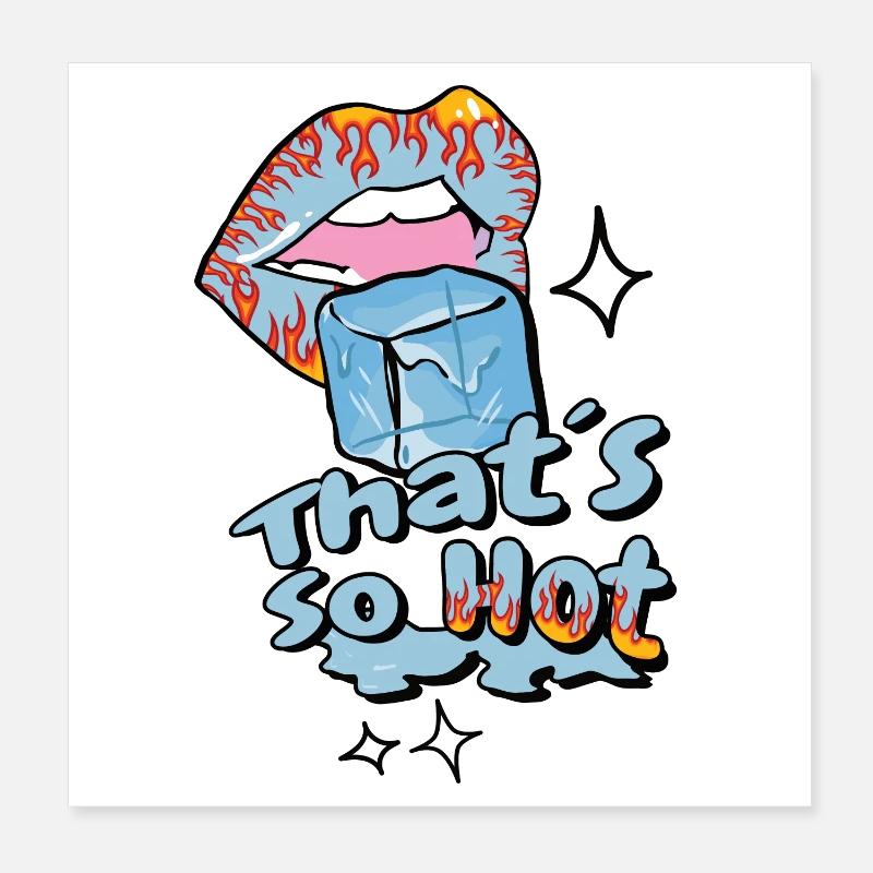 Bouche chaude avec de la glace Poster 20 x 20 cm
