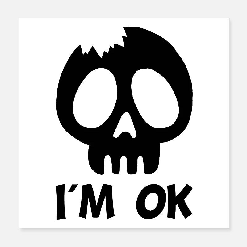 I'm fine (black) Poster 8" x 8" (20x20 cm)