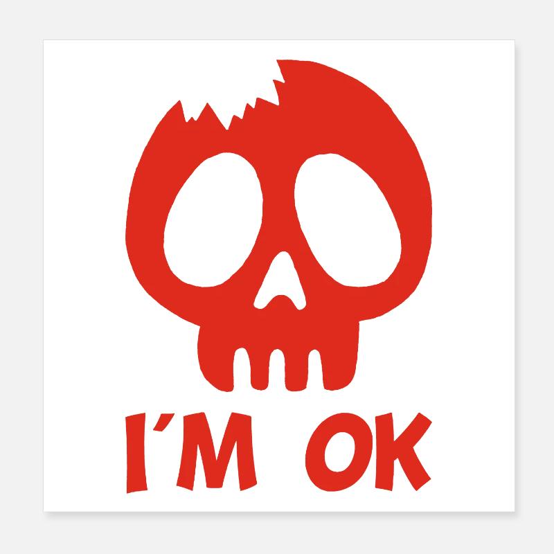 I'm fine (red) Poster 8" x 8" (20x20 cm)