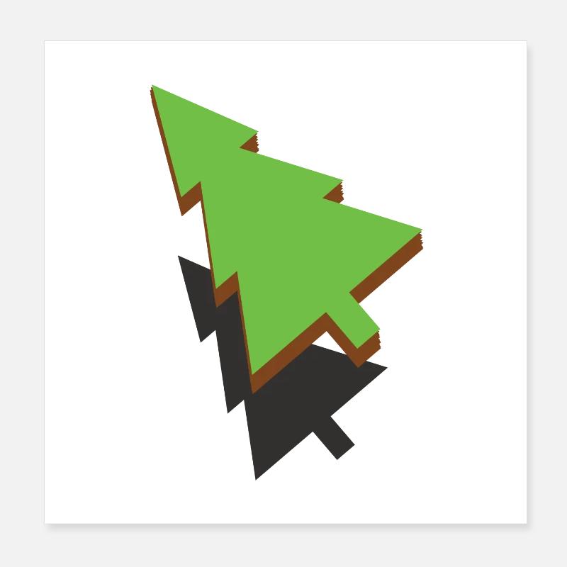3d Christmas Tree Poster 8" x 8" (20x20 cm)