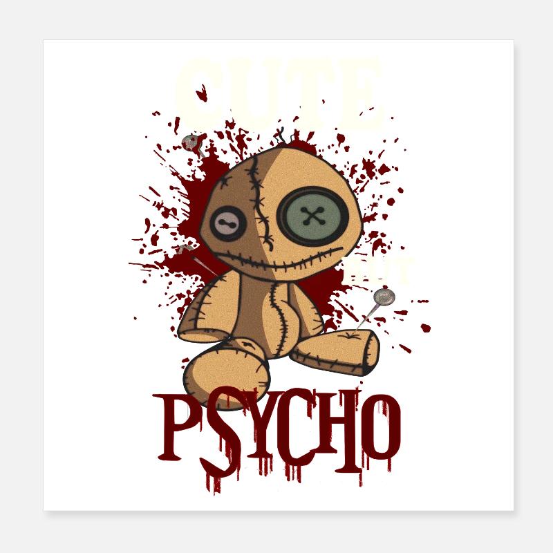 MIGNON MAIS PSYCHO Vaudou - Poupée Poster 20 x 20 cm