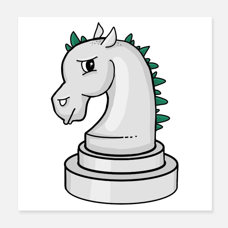 Pièce d’échecs : cheval d’échecs punk agacé Poster 20 x 20 cm