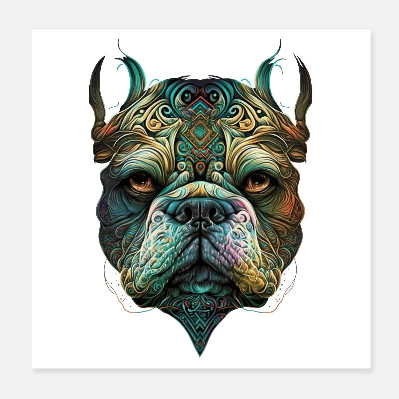 Holly Bulldog! Poster 8" x 8" (20x20 cm)