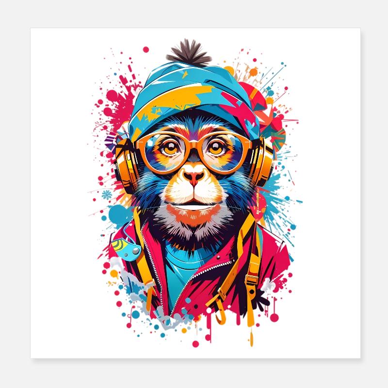 Coole Affe Poster 20x20 cm