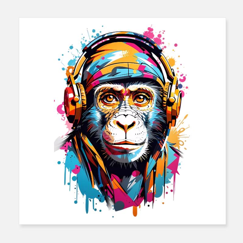 Coole Affe Poster 20x20 cm