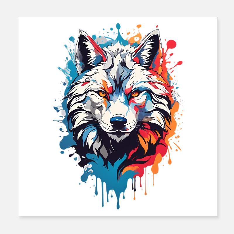 Lupo freddo Poster 20x20 cm