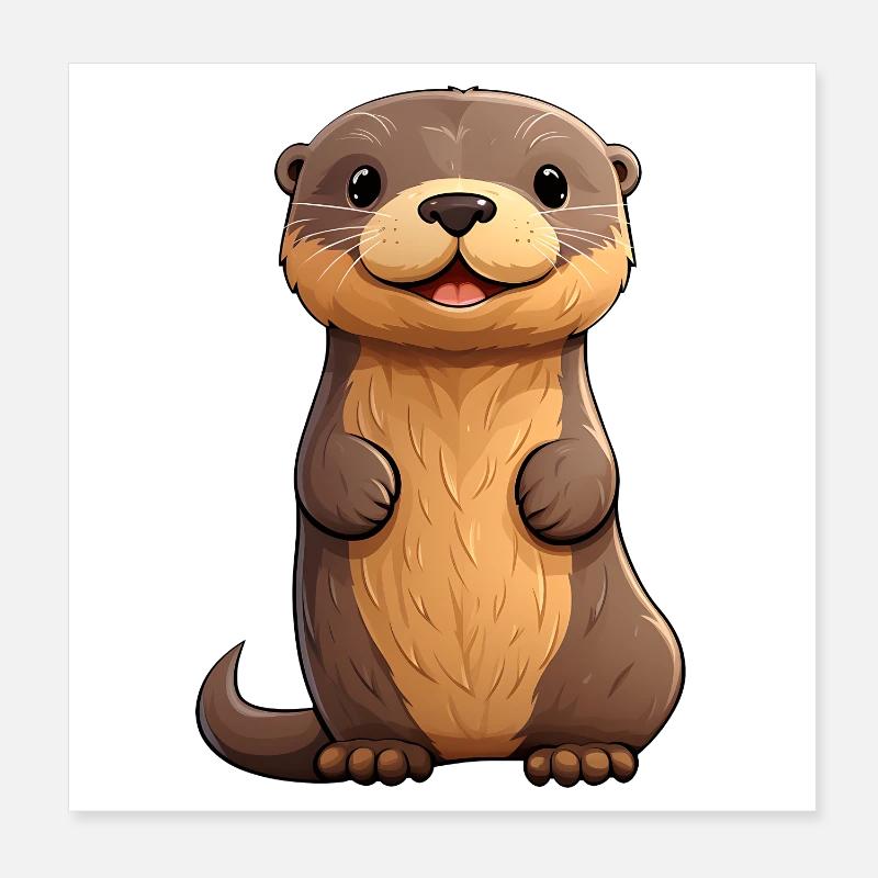 Cute otter design | Summer vibes | Otters Poster 8" x 8" (20x20 cm)