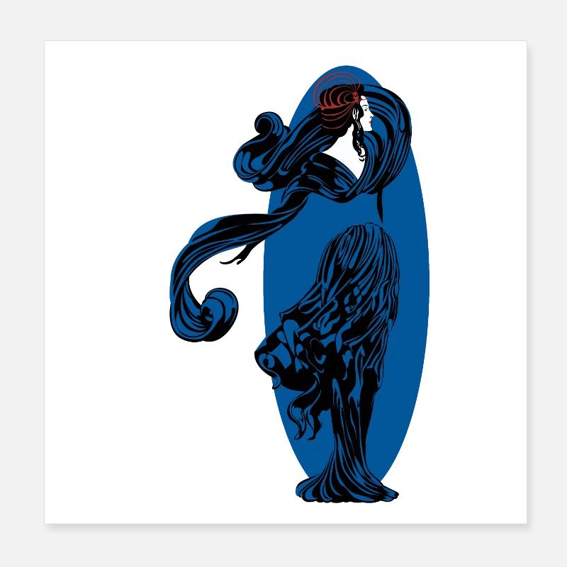 Silhouette féminine Poster 20 x 20 cm