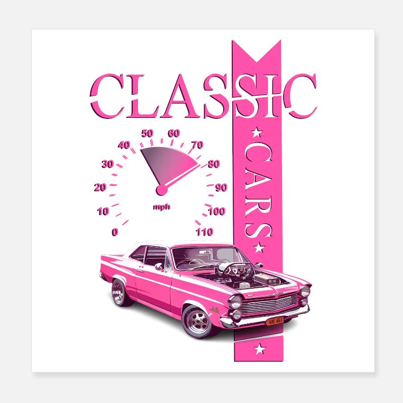 Classic Car Poster 20x20 cm