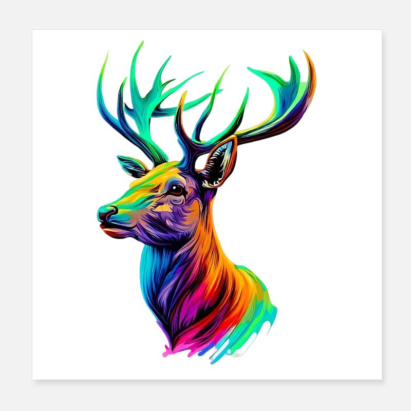 Deer Poster 8" x 8" (20x20 cm)