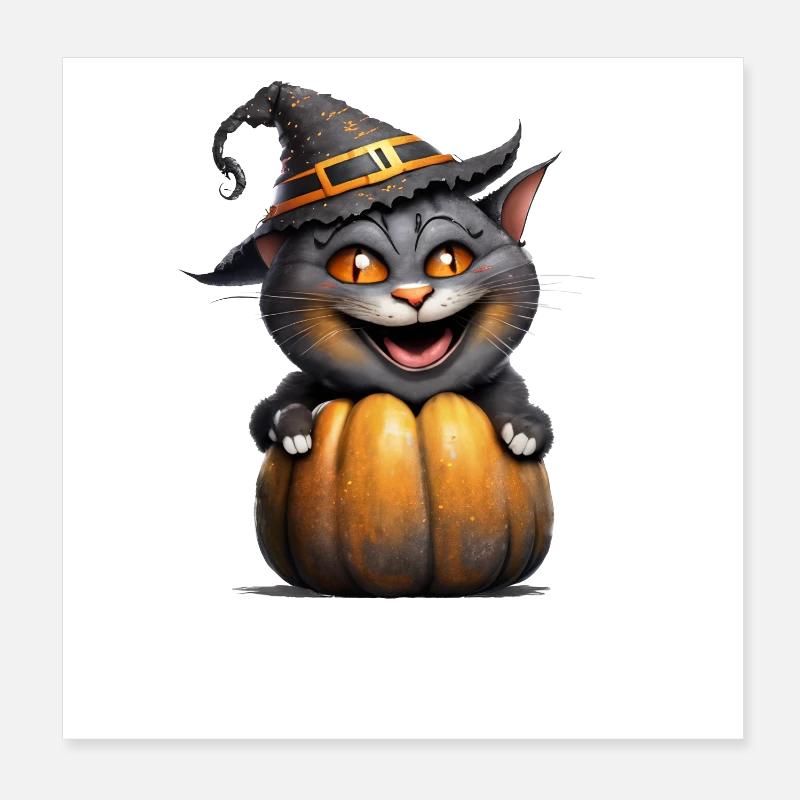 Chat d’Halloween Poster 20 x 20 cm