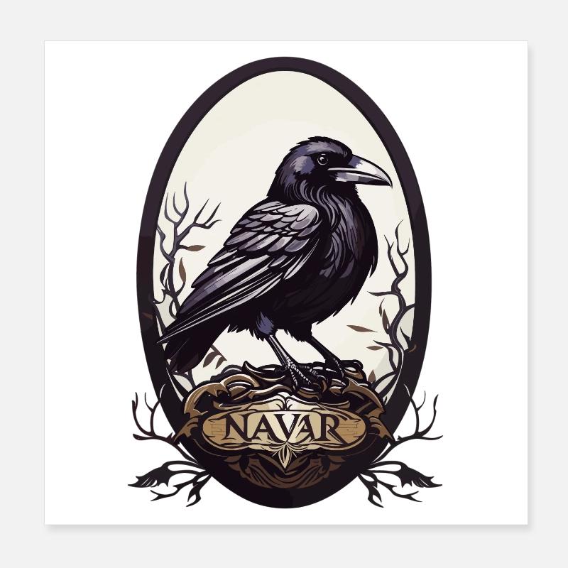 Schwarzer Rabe Poster 20x20 cm