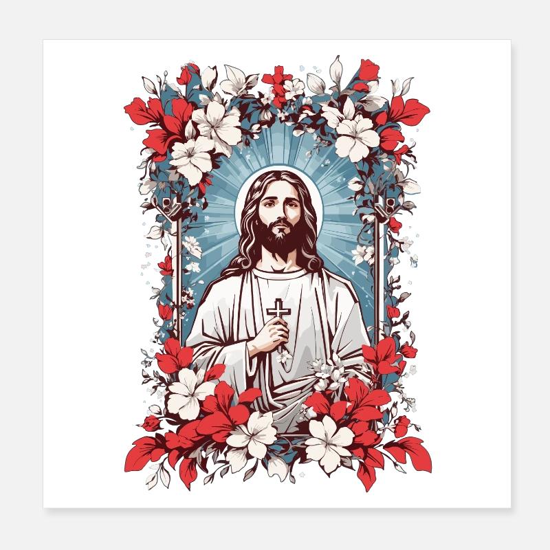 Jesus Christ Poster 8" x 8" (20x20 cm)